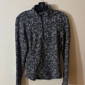 Spyder Black and White Marled Quarter-Zip Pullover